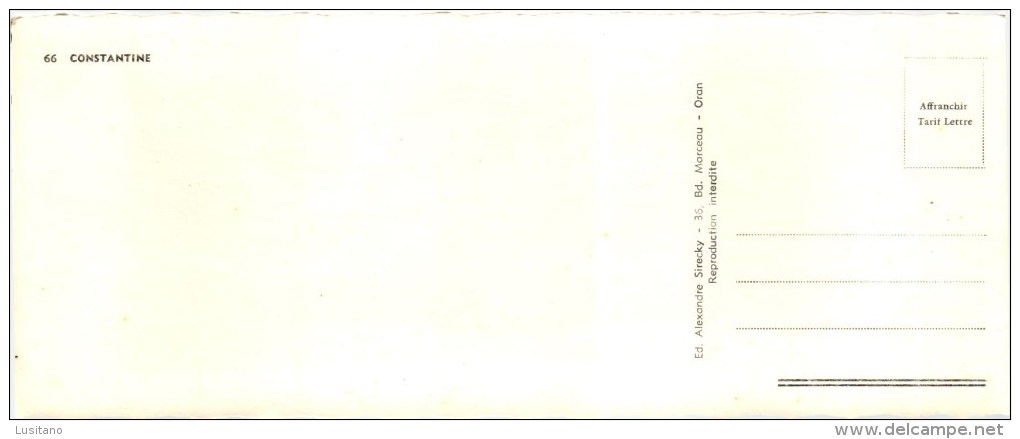 SOUVENIR DE CONSTANTINE 21,8 X 8.7 CMS LARGE CARD ALGERIE (2 SCANS) - Constantine