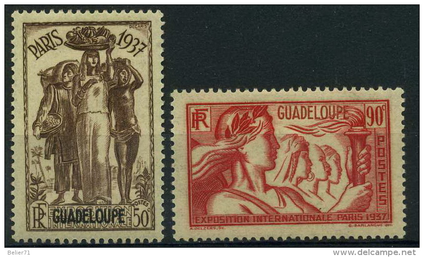 France, Guadeloupe : N° 136 Et 137 X Année 1937 - Neufs