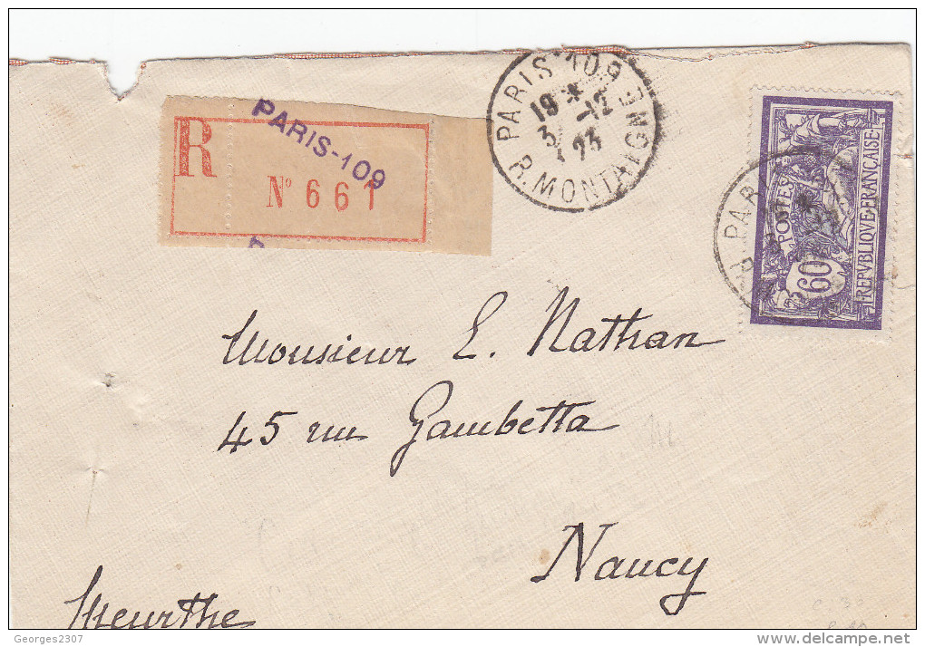 3 Lettres Avec Timbres "merson" Dont  2 Seuls Sur Lettre Recommandée - Recto/verso - Manual Postmarks