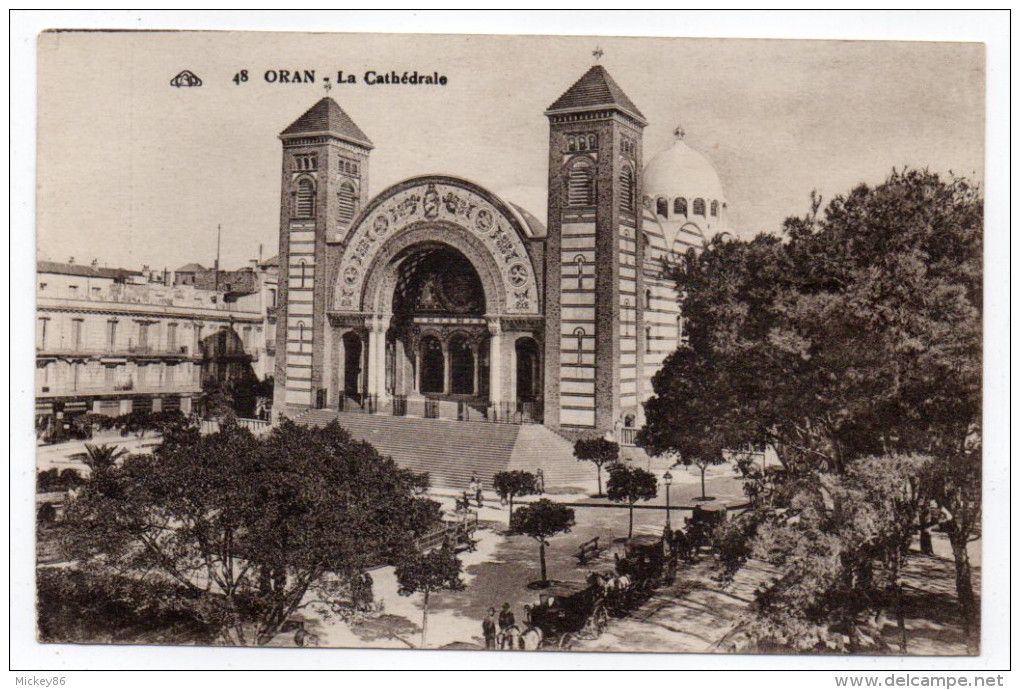 Algérie--ORAN--1928--La Cathédrale (petite Animation) N° 48 éd CAP - Oran