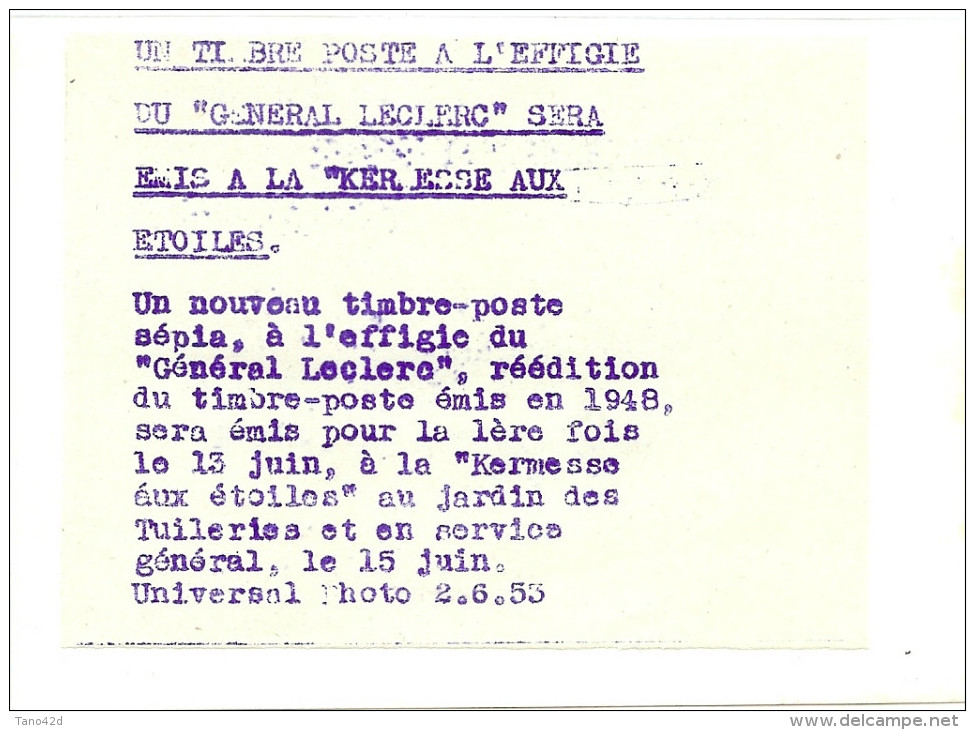 LPU9/B - SLIDE DU TP G.L LECLERC KOUFRA-STRASBOURG EMIS EN JUIN 1953 - Autres & Non Classés