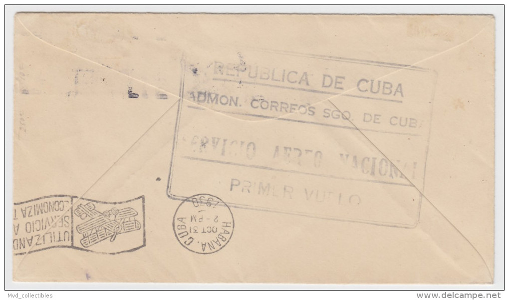 CUBA - FIRST FLIGHT Airmail Cover Santiago To Habana - 1930 - Poste Aérienne