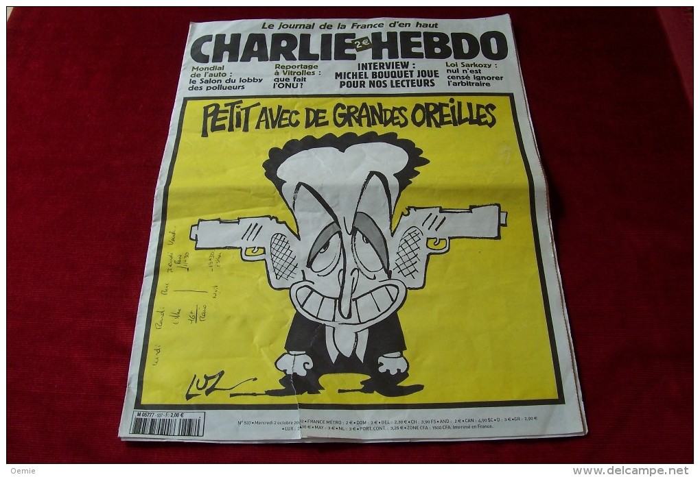 LOT DE 7 CHARLIE HEBDO  °° PETIT PRIX °°  TOUS AVEC DES  PROBLEMES VOIR DETAIL DANS LES DESCRIPTION - Paquete De Libros