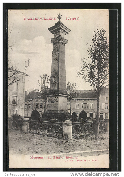 CPA Rambervillers, Monument Du Général Richard - Rambervillers