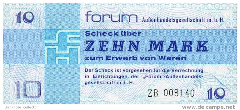 Deutschland, Germany, FORUMSCHECK Der DDR,  10 Mark, ( Serie ZB ) ( Ersatznote, Replacement ) 1979,  UNC ! - Forum-Aussenhandelsgesellschaft MbH