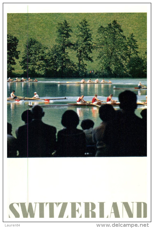 (9875) Swiss Railway Advertising Postcard (repro) - Chemin De Fer Suisse Publicitée - Aviron - Rowing - Aviron