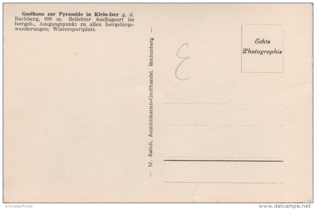 AK Isergebirge Kleiniser Klein Iser Jizerka Gasthaus Baude Pyramide A Karlstal Orle Groß Wurzelsdorf Polaun Tannwald - Sudeten