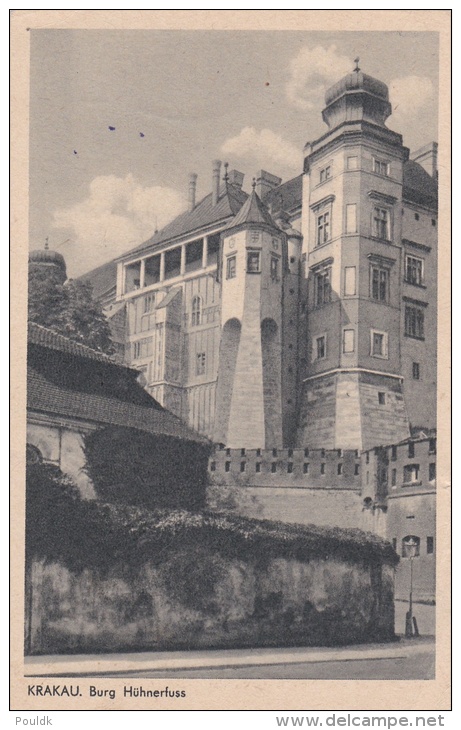 Feldpost WW2: Postcard Krakau (Burg Hühnerfuss) Posted From Kdr. 1. Urlaubsüberwachung 4 In Lemberg P/m 5.8.1943  (G54-6 - Militaria