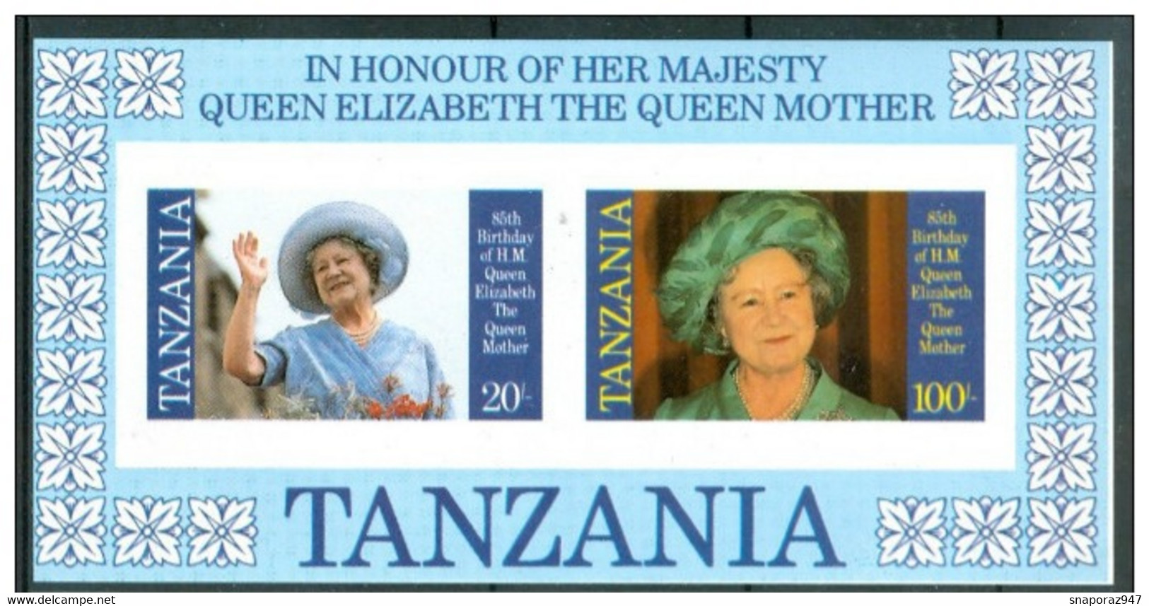1985 Tanzania 85th Anniversary Mother Queen Imperforate MNH** -Zz8 - Fehldrucke