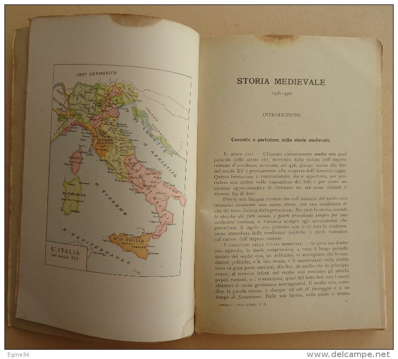 Lot 3 volumes - Albano SORBELLI - STORIA d'ITALIA Ad Uso delle Scuole Tecniche -1916- Editore Nicola Zanichelli Bologna