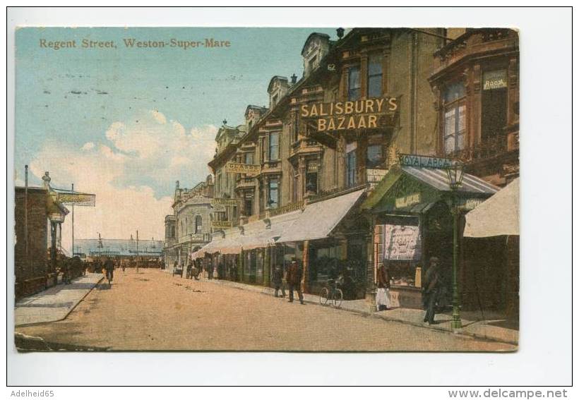 OG/1906 Weston-Super-Mare, Regent Street, With Salisbury's Bazaar, Animation, Animée, Publ. Empire Series London - Weston-Super-Mare