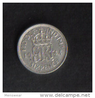 GREAT BRITAIN  - 6 PENCE - 1944 - UNC - H. 6 Pence