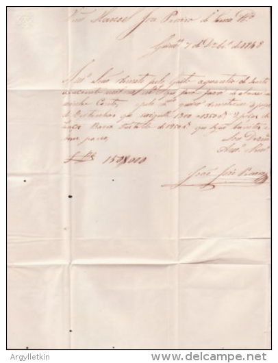 PORTUGAL 1852 ENTIRE LETTER TO PORTO - ...-1853 Préphilatélie