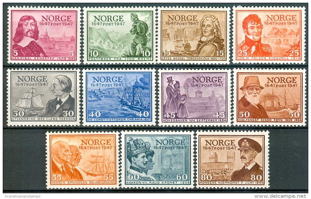 NOORWEGEN-NORWAY 1947 300 Jaar Postverkeer Serie PF-MNH-NEUF - Neufs