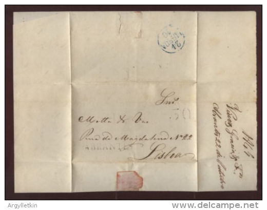 PORTUGAL "ABRANTES-LISBON" 1849 ENTIRE - ...-1853 Vorphilatelie