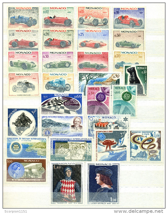 MONACO - Collection Includes Sets & Min. Sheets From 1940-1995 **MNH** CV +820 Euros. - Colecciones (sin álbumes)