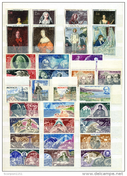 MONACO - Collection includes sets & min. Sheets from 1940-1995 **MNH** CV +820 euros.