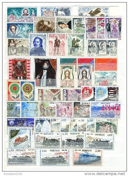 MONACO - Collection includes sets & min. Sheets from 1940-1995 **MNH** CV +820 euros.