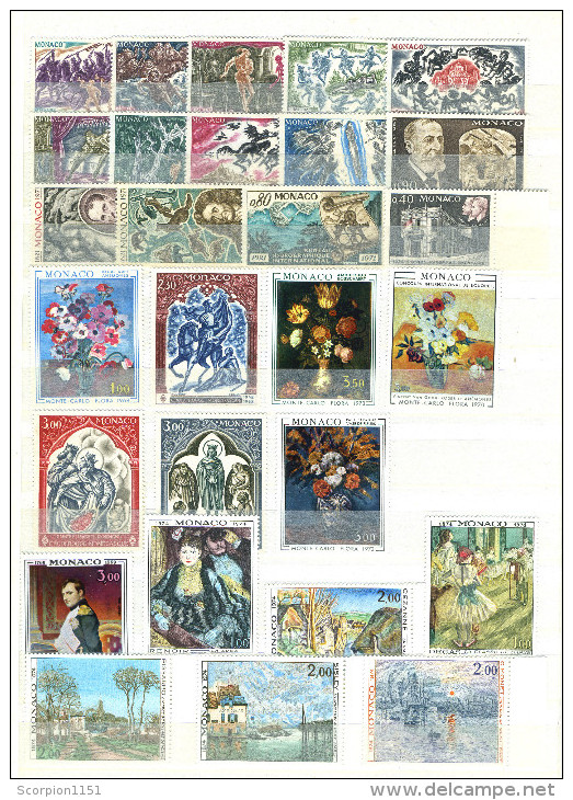 MONACO - Collection includes sets & min. Sheets from 1940-1995 **MNH** CV +820 euros.