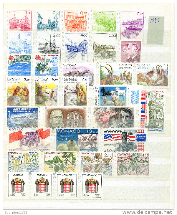 MONACO - Collection includes sets & min. Sheets from 1940-1995 **MNH** CV +820 euros.