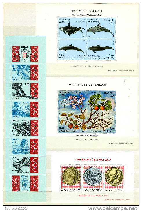 MONACO - Collection includes sets & min. Sheets from 1940-1995 **MNH** CV +820 euros.