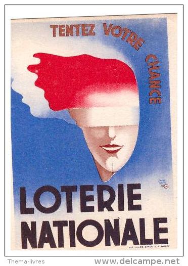 Petit Carton Loterie Nationale "tentez Votre Chance" Signé Illisible (PPP021) - Altri & Non Classificati