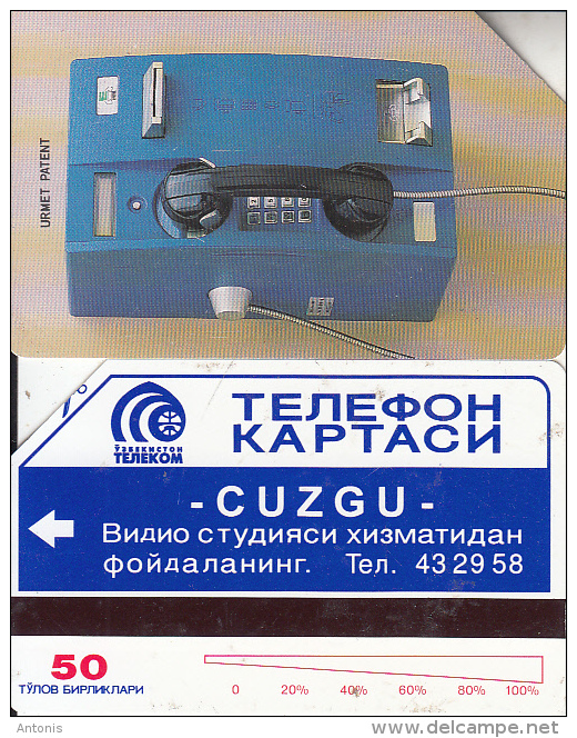 UZBEKISTAN(Urmet) - Urmet Cardphone(thin Band), Uzbekiston Telecom, Tirage %15000, Used - Usbekistan