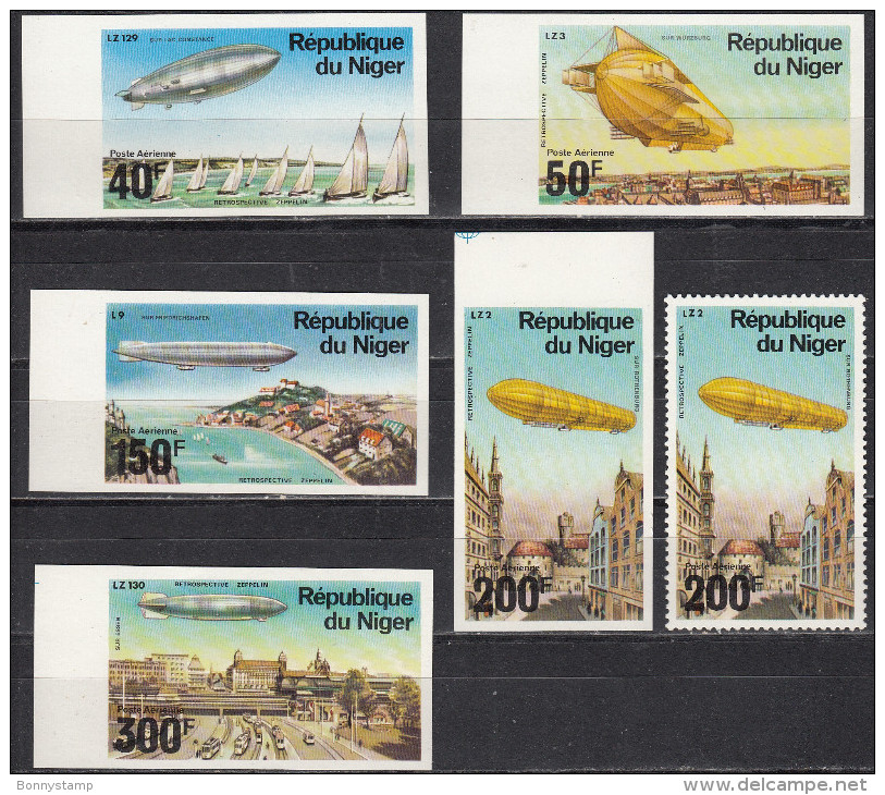 Niger, 1976 - Zeppelin, Prove Di Stampa - Nr.C273/C277 MNH** - Niger (1960-...)