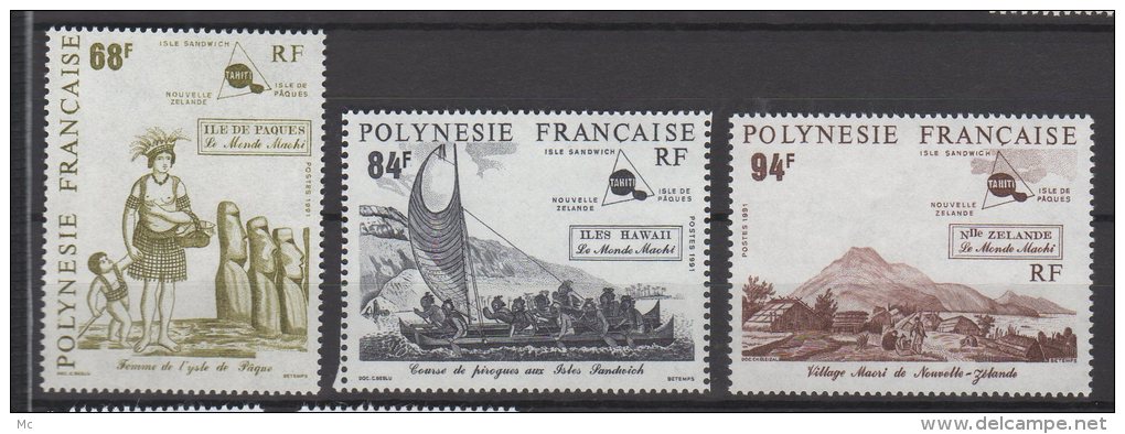 Polynésie Française N° 379 / 381 Luxe ** - Neufs