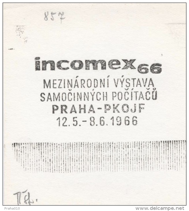 J2186 - Czechoslovakia (1945-79) Control Imprint Stamp Machine (R!): International Exhibition Automatic Computers 1966 - Essais & Réimpressions