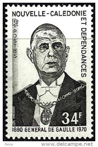 NEW CALEDONIA 34 FRANCS GENERAL DE GAULLE 1ST ANNIVERSARY MORTE MINT 1971 SG493 READ DESCRIPTION !! - Neufs