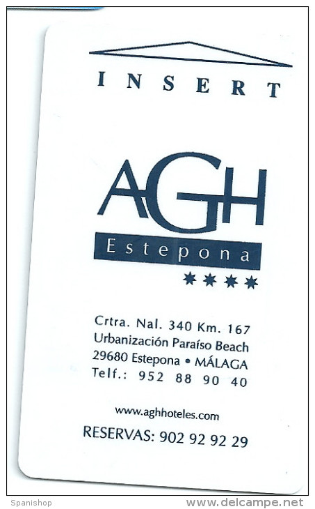 HOTEL AGH ESTEPONA, GRUPO G OJEDA EN REVERSO Llave Key Clef Keycard Karte - Etiquettes D'hotels