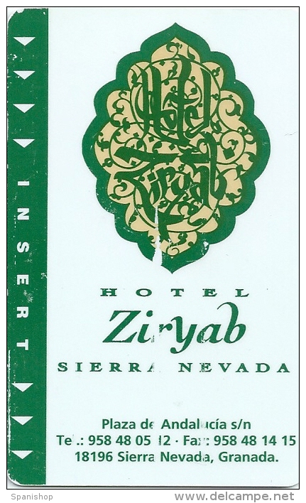 HOTEL ZIRYAB SIERRA NEVADA  Llave Key Clef Keycard Karte - Hotelaufkleber