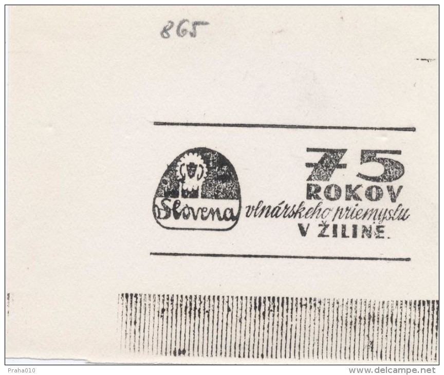 J2202 - Czechoslovakia (1945-79) Control Imprint Stamp Machine (R!): 75 Years Old Woolen Industry In Zilina - Prove E Ristampe