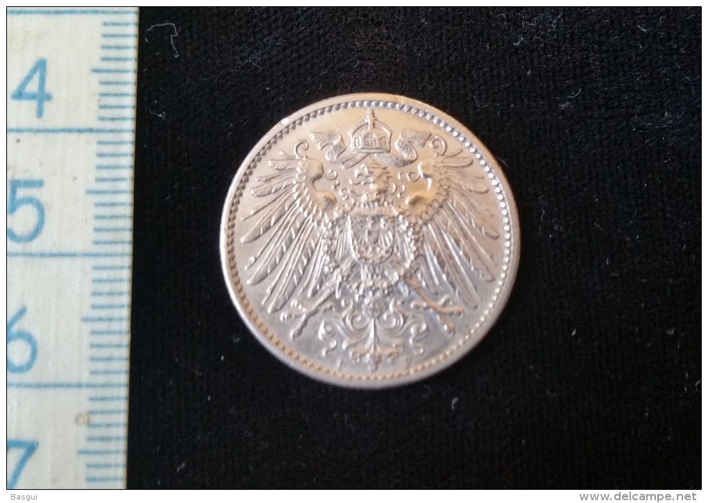 Monnaie 1 Mark , Argent 1908 F - 1 Mark