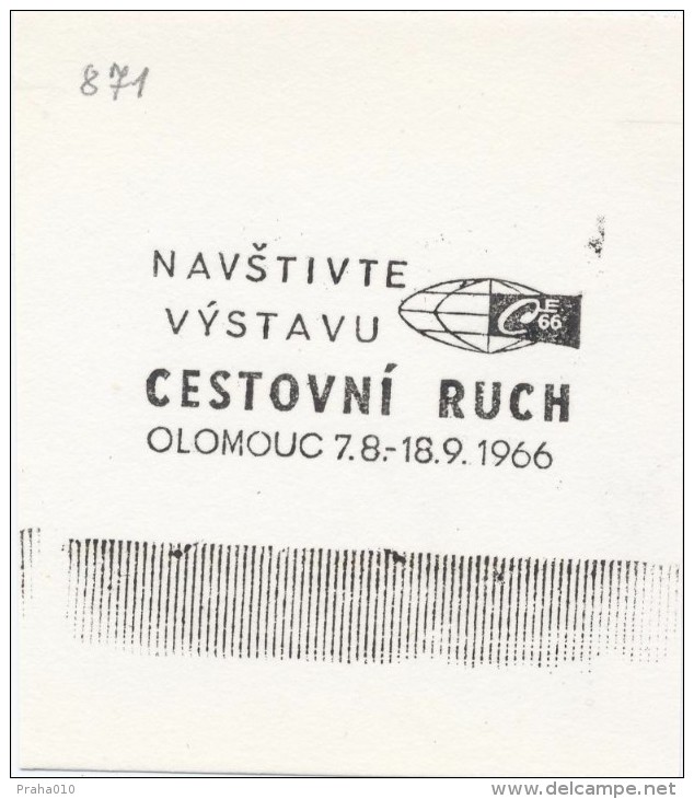 J2206 - Czechoslovakia (1945-79) Control Imprint Stamp Machine (R!): Visit The Exhibition Tourism 1966 - Probe- Und Nachdrucke