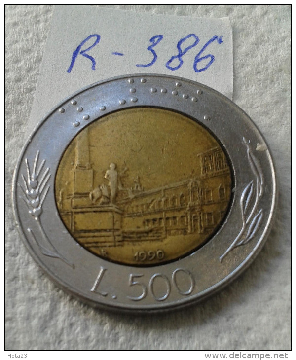 ITALIE ITALY 500 LIRE 1990 Bimétal Circ Coin (lot - 386 ) - 500 Lire