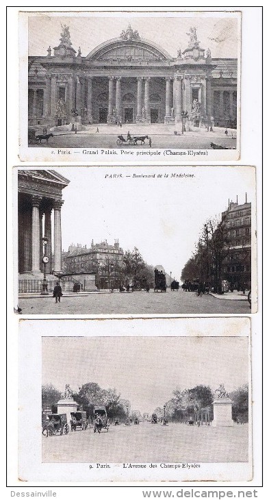 PARIS  Lot De 10 Cartes Dos Non Divisé - Lots, Séries, Collections