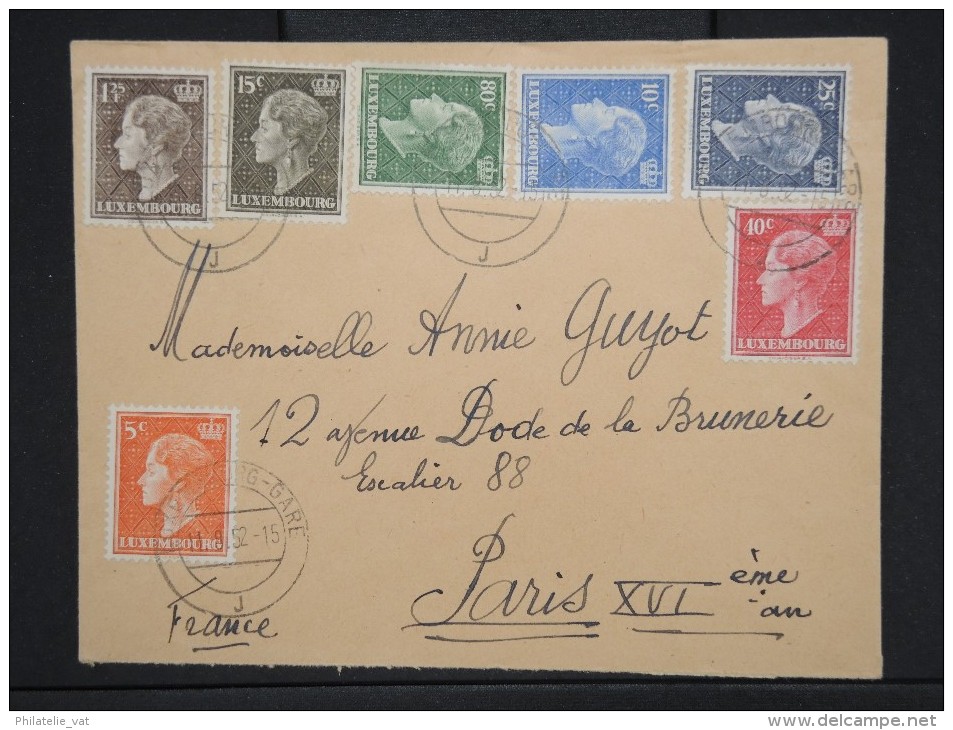 LUXEMBOURG- Enveloppe Pour Paris En 1952   Aff Plaisant ( 7 Couleurs)     à Voir  P6075 - Covers & Documents