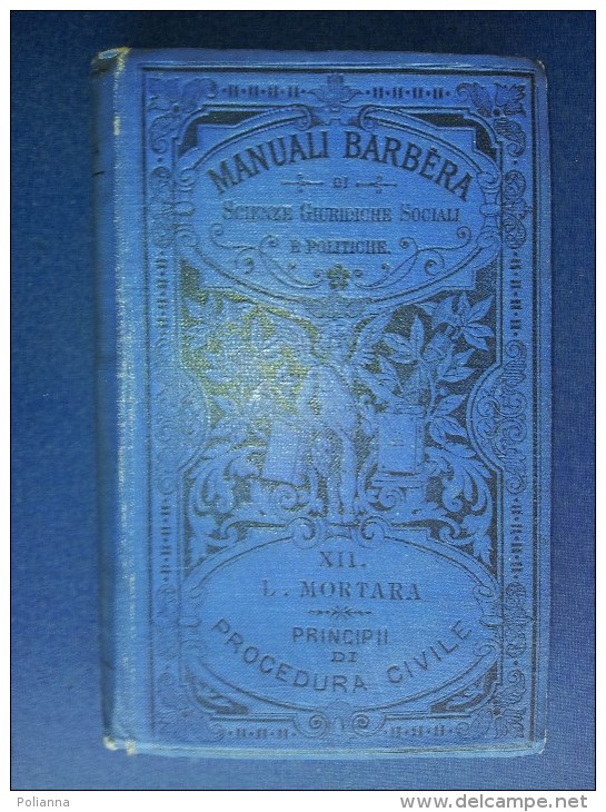 M#0G13 MANUALI BARBERA XII L.Mortara PRINCIPII DI PROCEDURA CIVILE 1895 - Law & Economics