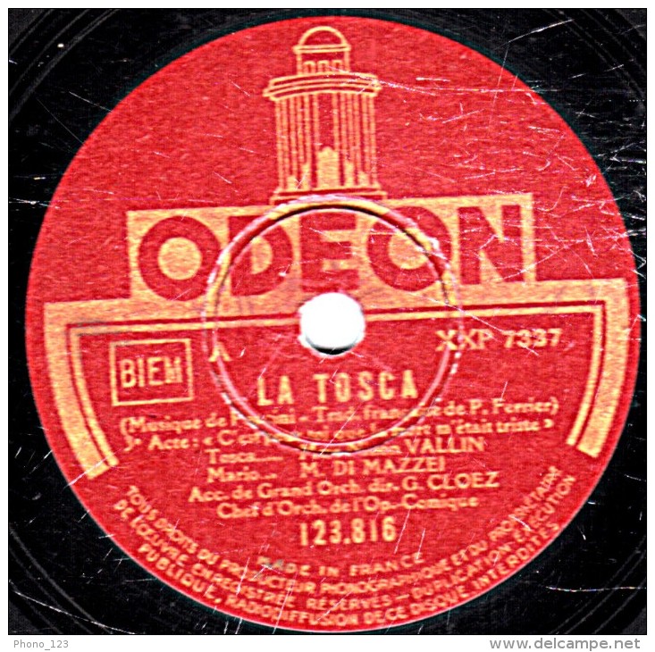 78 Trs  30 Cm  état TB  Ninon VALLIN  DI MAZZEI  WERTHER  "C'est Pour Toi Que La Mort M"était Triste" "Voici L'heure" - 78 Rpm - Schellackplatten