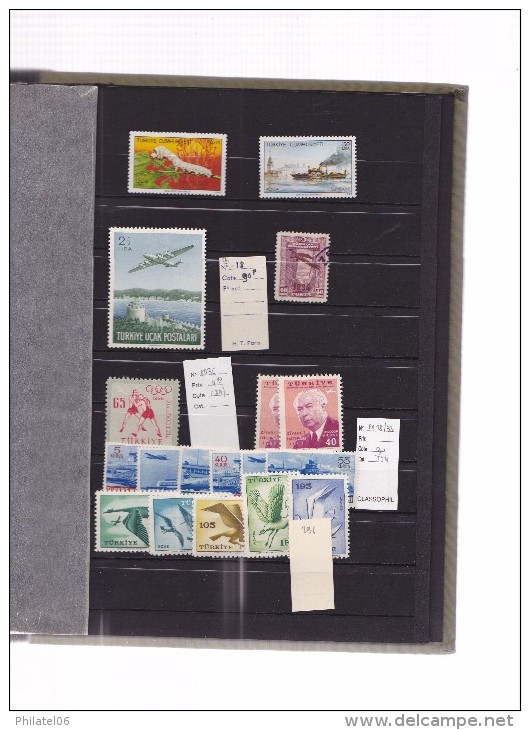 TURQUIE  NICE COLLECTION STAMPS MINT (99% MNH**)  BOUGHT 1500 FRANCS  IN 1997 (230 EUROS)