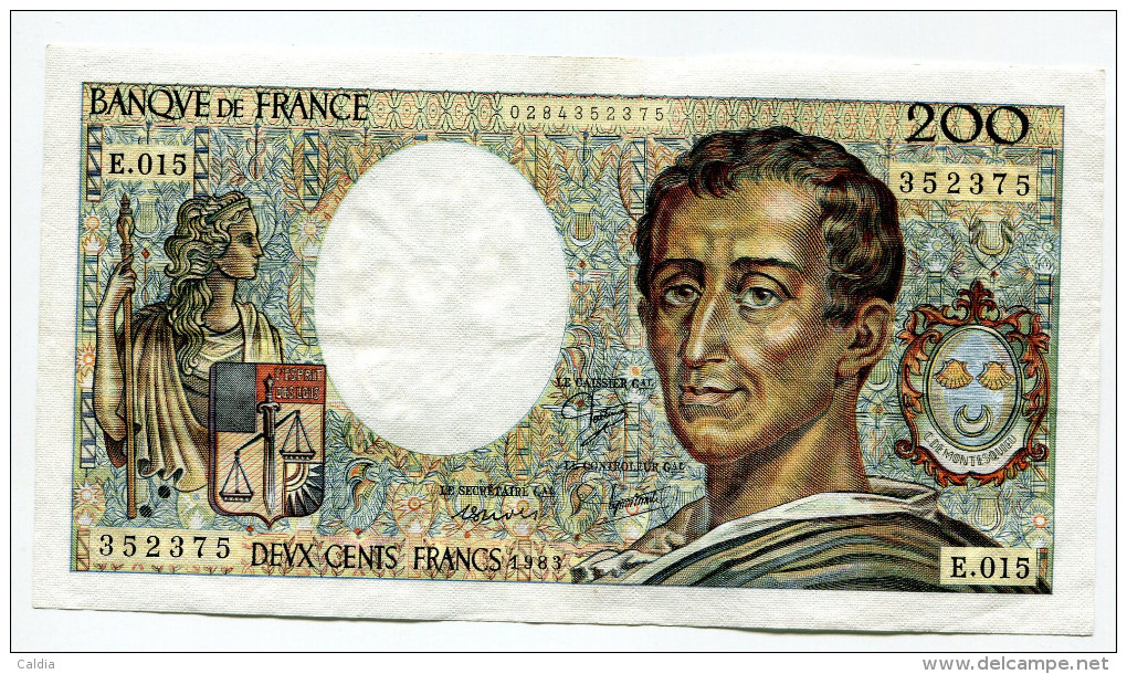 Dd France 200 Francs "" MONTESQUIEU "" 1983 # 10 - 200 F 1981-1994 ''Montesquieu''