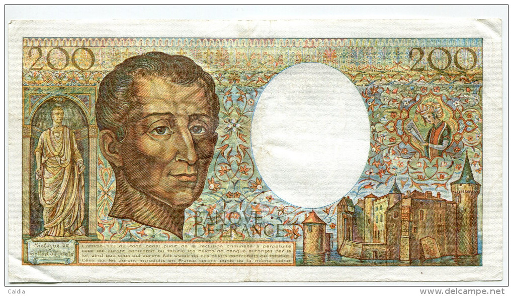 Dd France 200 Francs "" MONTESQUIEU "" 1985 # 14 - 200 F 1981-1994 ''Montesquieu''