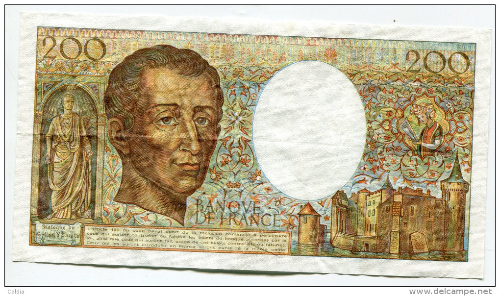 Dd France 200 Francs "" MONTESQUIEU "" 1985 # 19 - 200 F 1981-1994 ''Montesquieu''