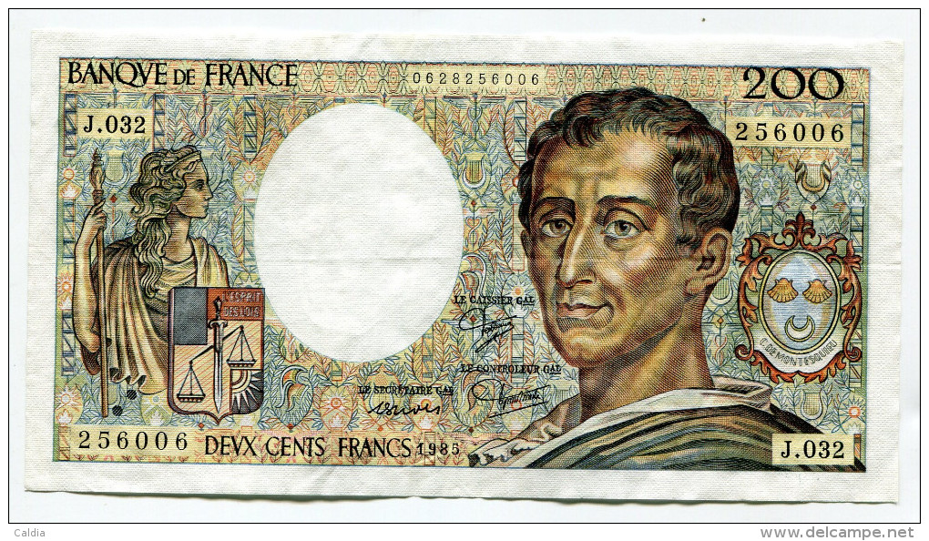 Dd France 200 Francs "" MONTESQUIEU "" 1985 # 19 - 200 F 1981-1994 ''Montesquieu''