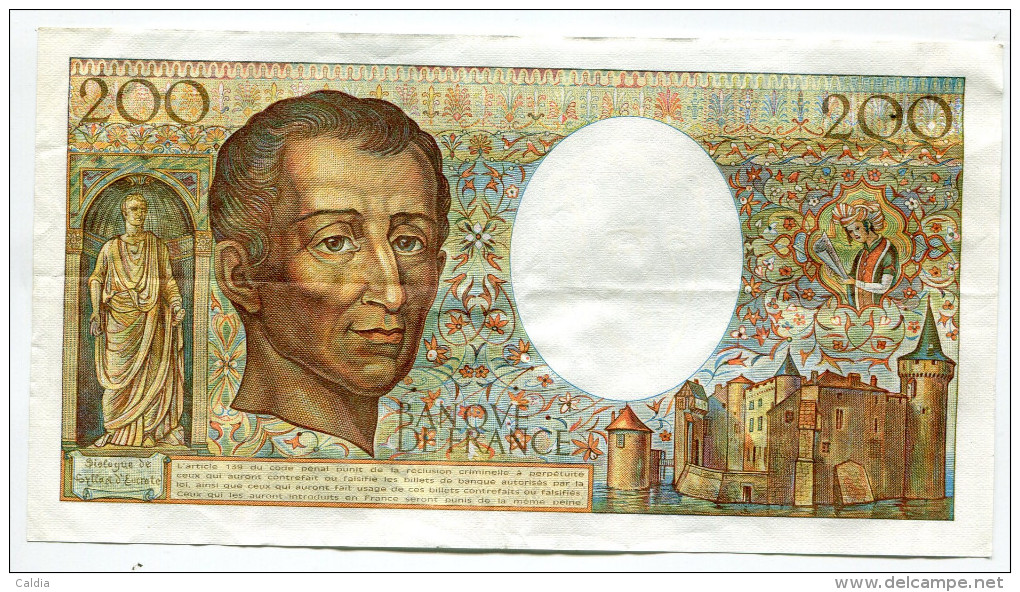 Dd France 200 Francs "" MONTESQUIEU "" 1985 # 20 - 200 F 1981-1994 ''Montesquieu''