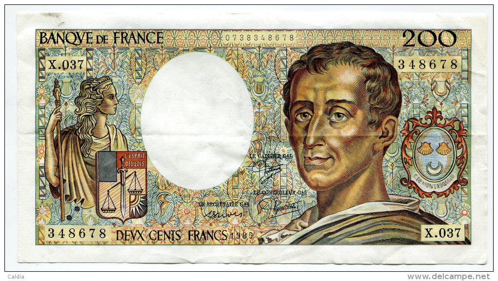 Dd France 200 Francs "" MONTESQUIEU "" 1985 # 20 - 200 F 1981-1994 ''Montesquieu''