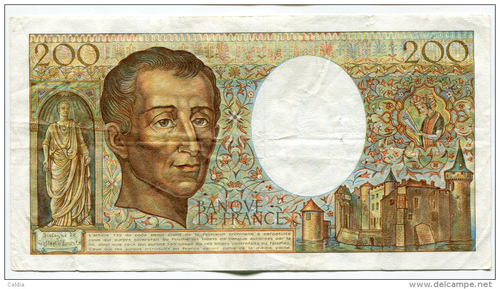 Dd France 200 Francs "" MONTESQUIEU "" 1986 # 4 - 200 F 1981-1994 ''Montesquieu''