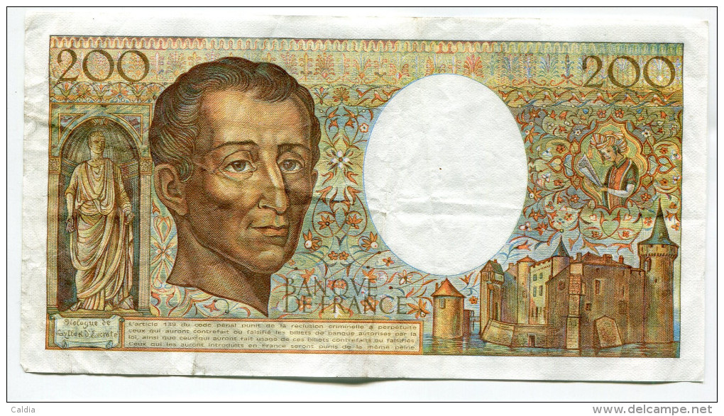 Dd France 200 Francs "" MONTESQUIEU "" 1987 # 16 - 200 F 1981-1994 ''Montesquieu''